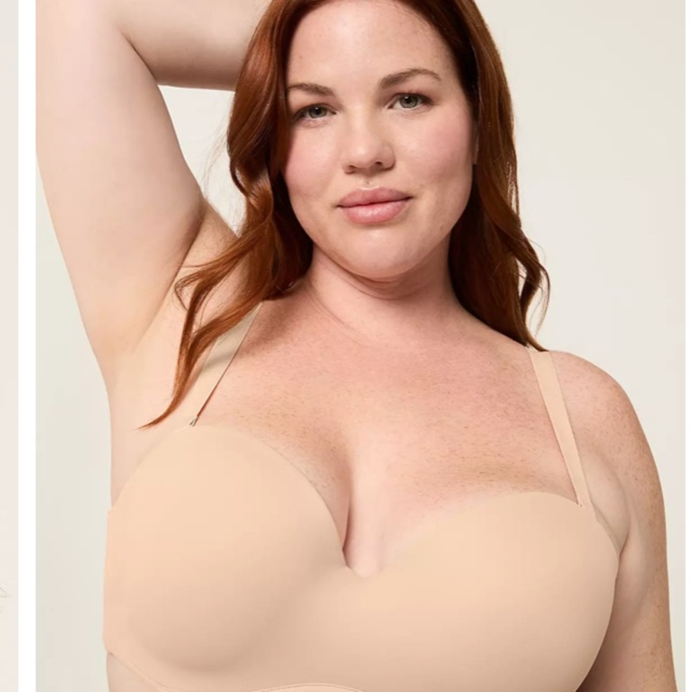 Cacique for Lane Bryant Beige Smooth Boost Strapless Multi-Way Bra Size 38DD